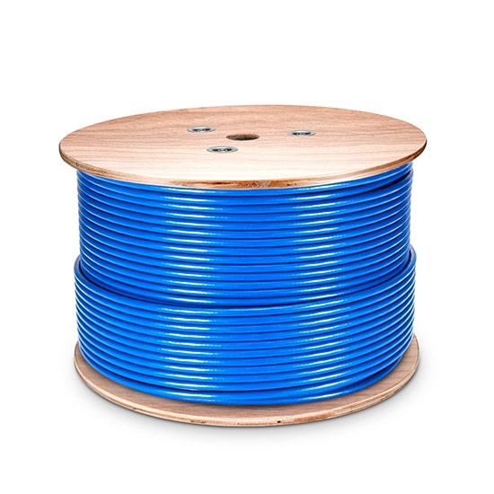Cat6 Plenum Shielded 1000ft Bulk F/UTP 550Mhz Cable Blue