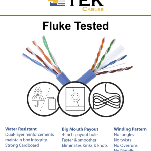 Cat6 Plenum 1000FT Ethernet Cable Solid Conductor UTP | Blue,White, Black,Yellow