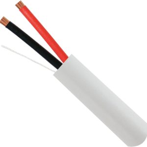 500ft White 12/2 Plenum Rated Stranded Speaker Wire with Bare Copper Conductors