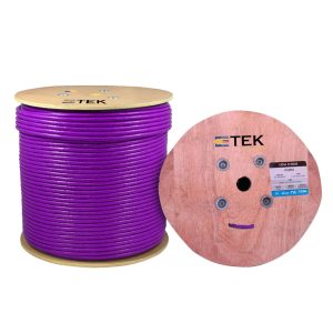 CAT6A Riser (CMR Rated) 1000ft UTP Solid 100% Copper 23AWG, 750 MHz Wooden Spool – Blue - Image 5
